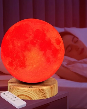 Red Light Therapy Night Light Lamp for Sleep 670nm Red Moon Nightlight Desk Lamp with Multi-Color and Brightness Options Remote Control USB Charging Elegant Design