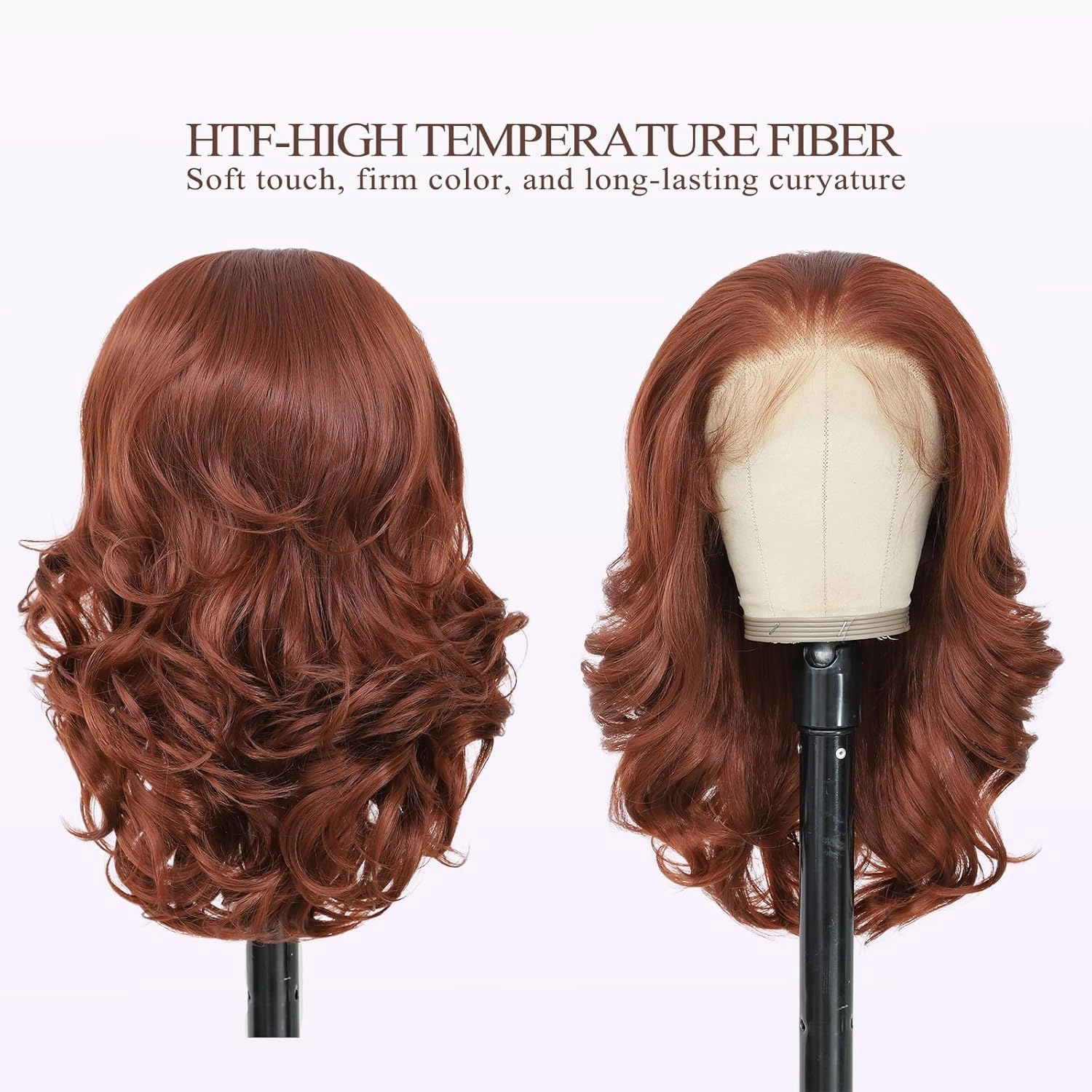 Reddish Brown 13×6 HD Lace Front Wig Synthetic Glueless Pre Layered Brown Roots Body Wave Wigs for White Women Pre Plucked 18 Inch Tiny Knots Lace Natural Hairline Bob Wigs