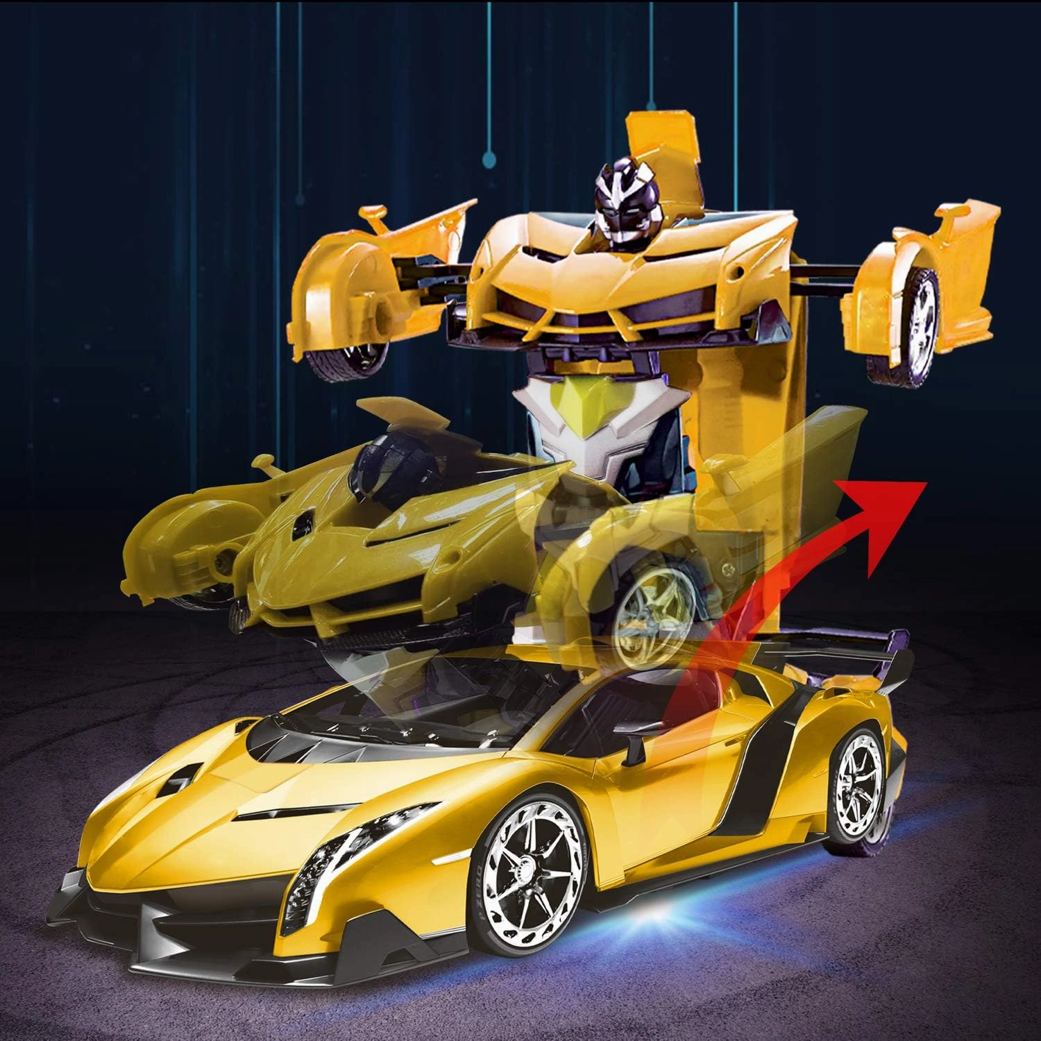Remote Control Car - Transform Robot Toys for Boys Teens, Rechargeable RC Cars with Lights, 2.4Ghz RC Car 1:18 Rechargeable 360° Rotating Race Transform Car Birthday Gifts Party Favors for Kids