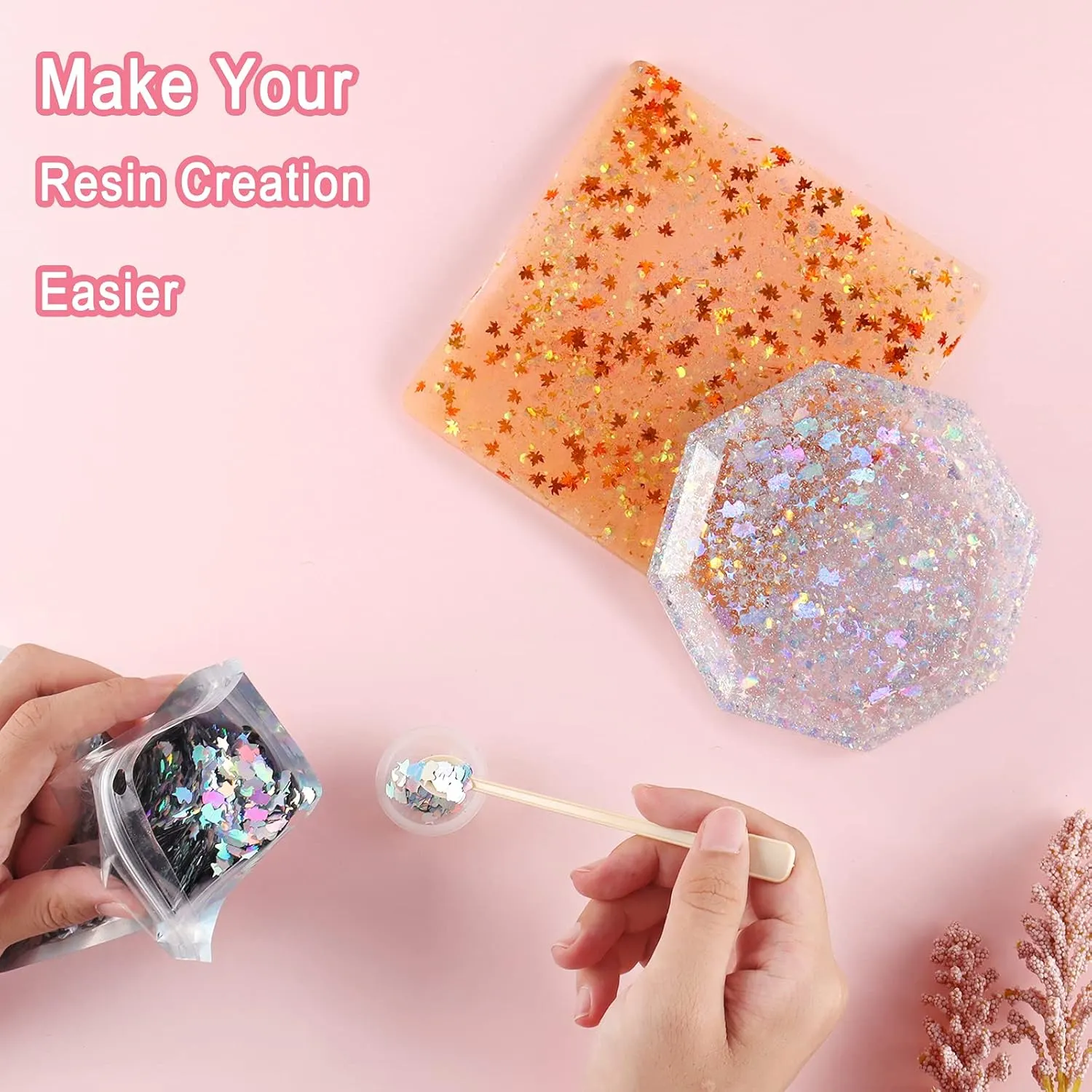 Renfio 1.75 Oz 50g Holographic Unicorn Confetti Glitter Sequin Unicorns Shape Shiny Glitters Resin Sparkle Chunky Sequins for DIY Mold Art Nail Artwork Holiday Decoration - Laser Sliver