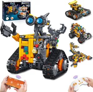 Robot Building Kit, App & Remote Control Robot Toys for Kids, 4 in 1 High-Tech Remote Control Building Block Robot, Creative Gift for Aged 6 7 8 9 10 11 12  Kids Boys & Girls