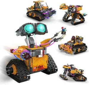 Robot Building Kit, App & Remote Control Robot Toys for Kids, 5 in 1 High-Tech Remote Control Building Block Robot, Creative Gift for Aged 6 7 8 9 10 11 12  Kids Boys & Girls