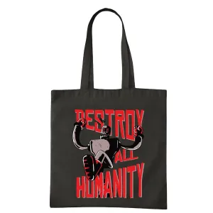 Robot Destruction of Humanity Gift for Sci Fi Fans Geeky Friends Family Navy Black Multicolor Canvas Tote Bag