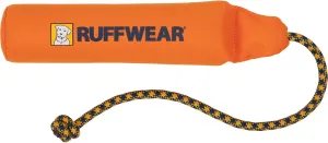 Ruffwear Lunker Throw Toy for Dogs – Durable, Soft Fabric Toy with Rope Handle for Fetch and Tug on Land & Water, Campfire Orange, Medium