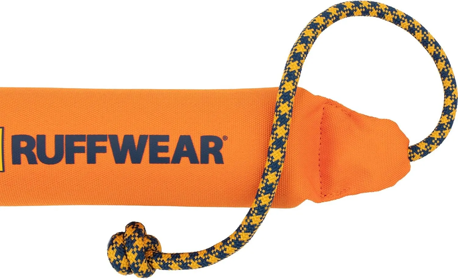 Ruffwear Lunker Throw Toy for Dogs – Durable, Soft Fabric Toy with Rope Handle for Fetch and Tug on Land & Water, Campfire Orange, Medium