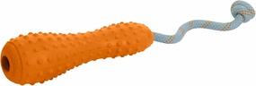 Ruffwear, Gourdo Natural Rubber Throw Toy for Dogs with Rope Handle, Campfire Orange, Large