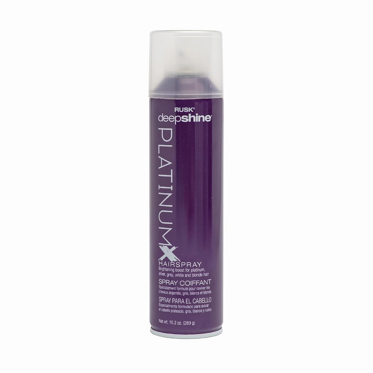 RUSK Deepshine PlatinumX Hairspray, Fast-Drying Finishing Spray, All-Day Humidity Resistance Provides Strong Hold, Shape, and Body for a Shiny Look, 10.2 oz