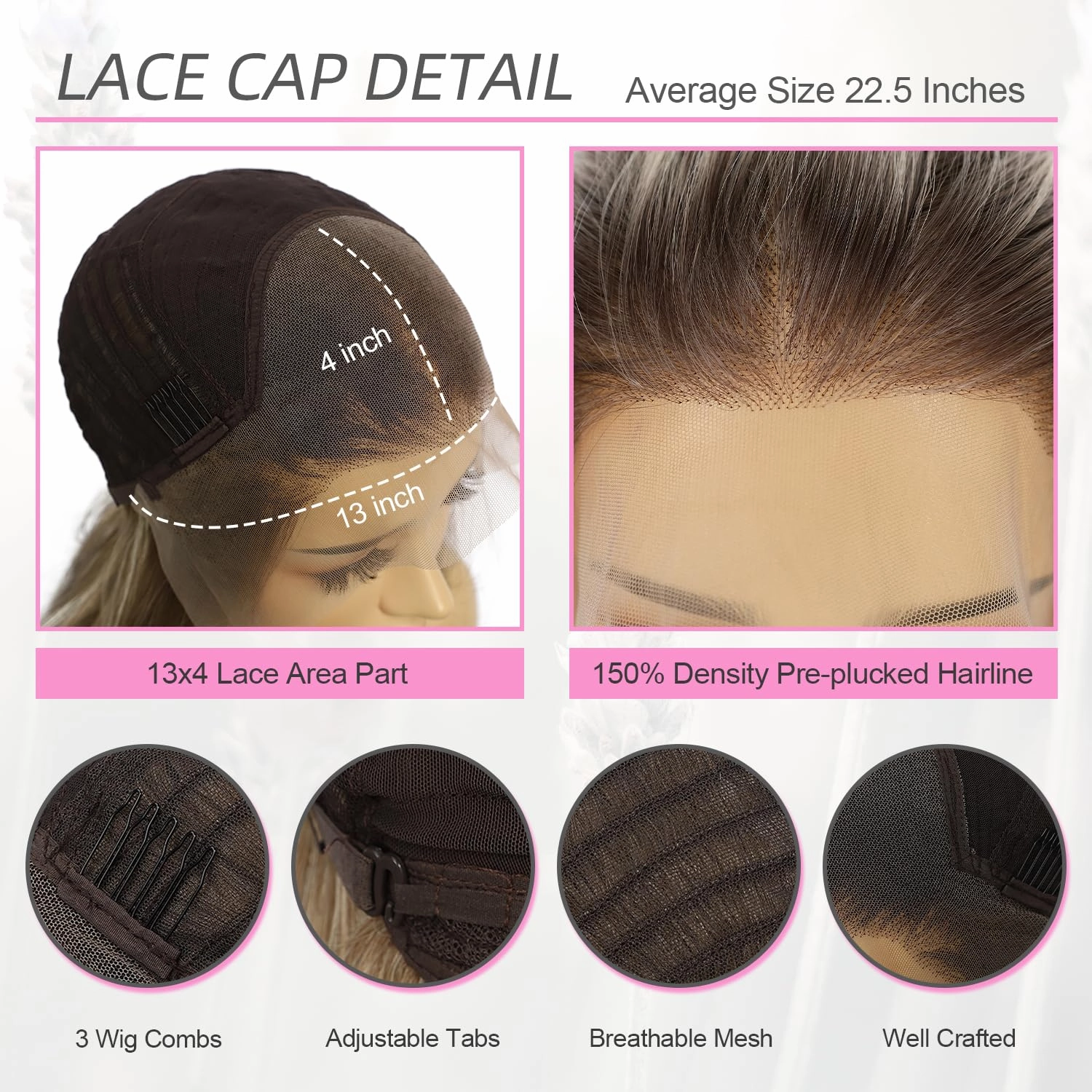 SAPPHIREWIGS 13x4 Synthetic Lace Front Wigs Highlight Brown Wig with Blonde Tips Body Wavy Heat Resistant Fiber Hair for Daily Party Use 20 Inch