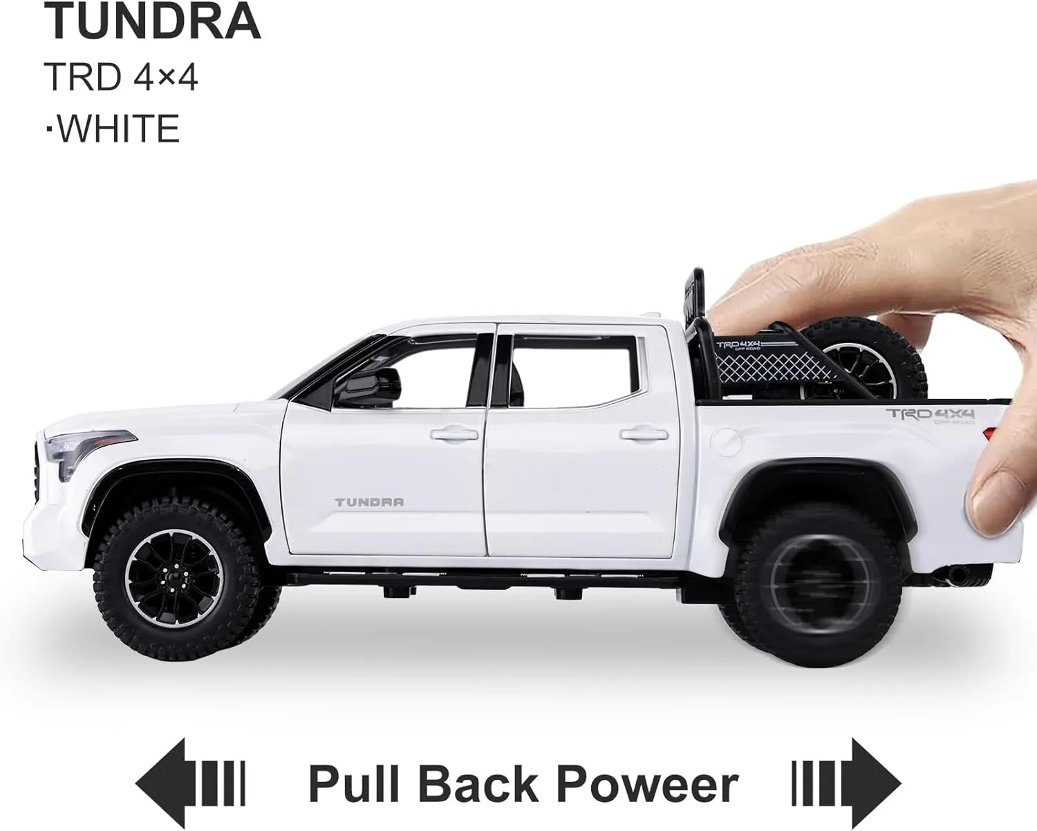 SASBSC Tundra Truck Toys for 3 4 5 6 7 Year Old Boys Off-Road Pickup Toy Trucks for Boys Age 3-5 Diecast Metal Big Trucks with Light and Sound Pull Back Model Cars Birthday Gift for Kids