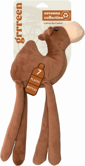 Savanna Collection Dog Toys | Jumbo Sized Calvin The Camel | Cute, Durable, & Sustainable Plush Chew Toys for Dogs 50 lbs & up | Eco Friendly & 100% Recycled Materials