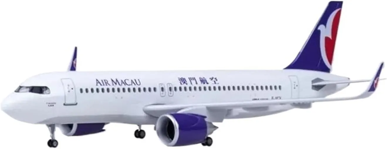 Scale 47CM Model Planes for A320 NEO Macau Airplane LED Light & Wheel Landing Gear Collected Model Plane W(No lamp)