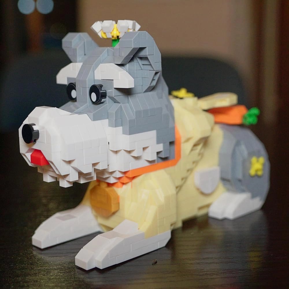 Schnauzer Building Blocks, Cute Animal Series Mini Bricks Building Set (Dog - 946Pcs)