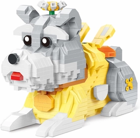 Schnauzer Building Blocks, Cute Animal Series Mini Bricks Building Set (Dog - 946Pcs)