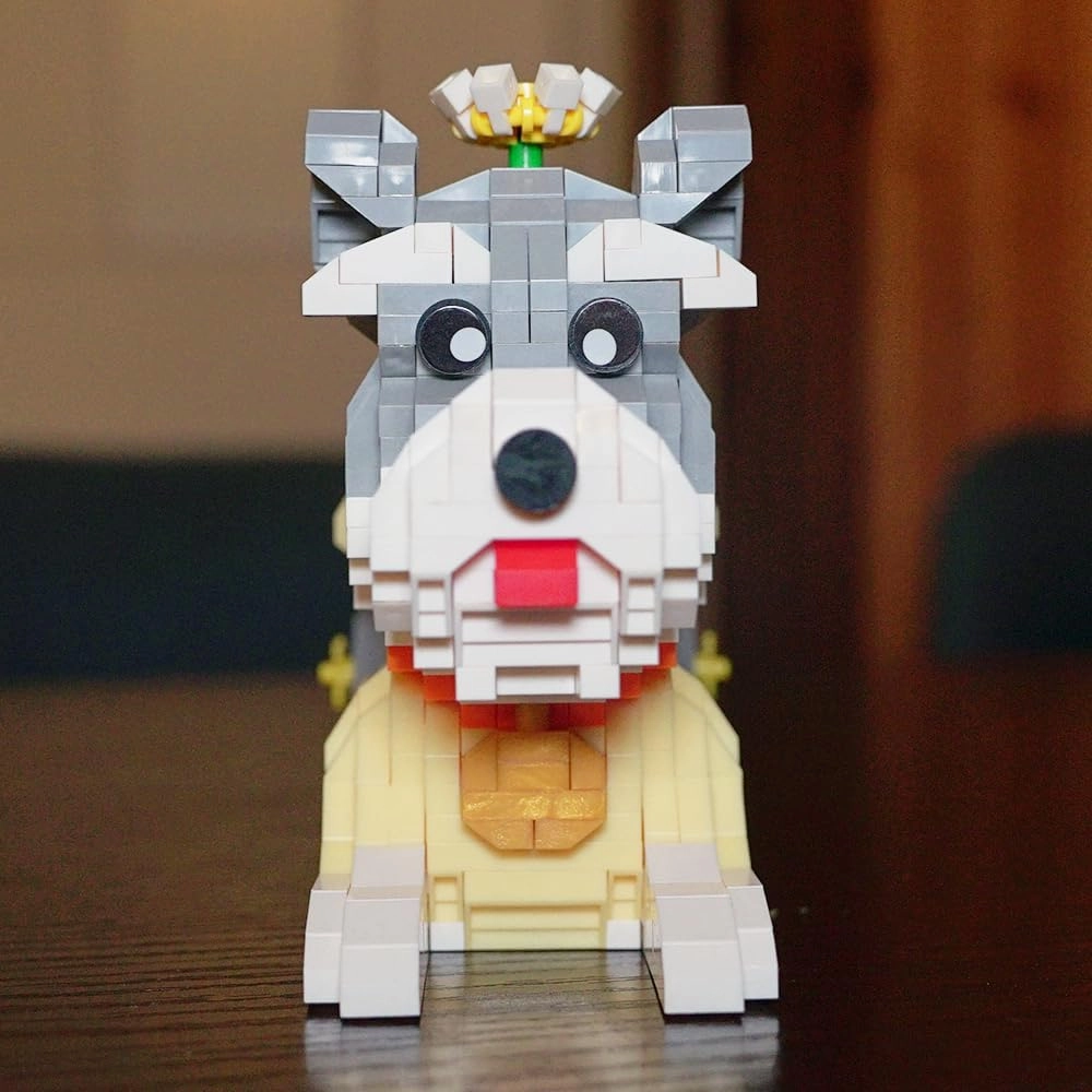 Schnauzer Building Blocks, Cute Animal Series Mini Bricks Building Set (Dog - 946Pcs)