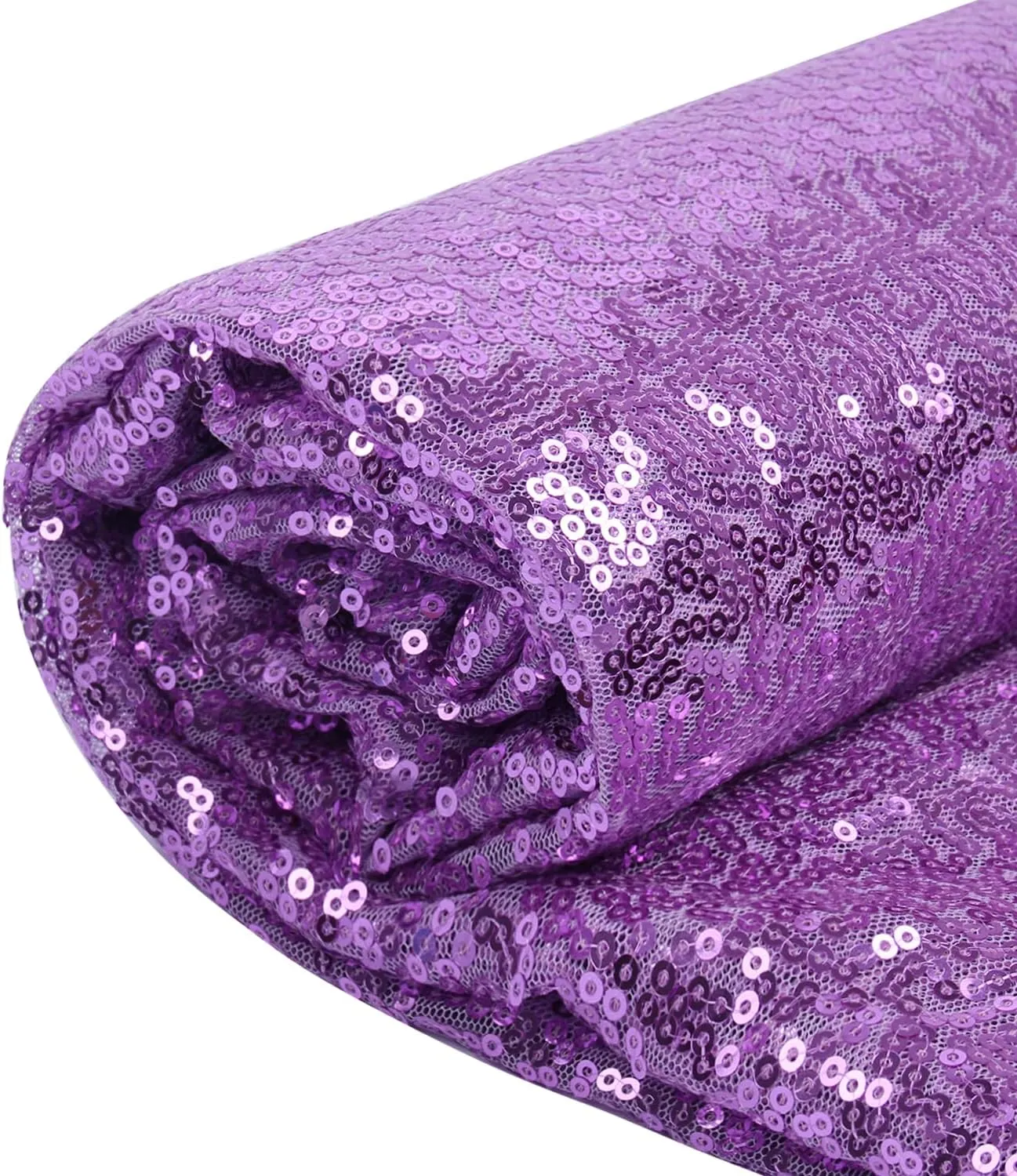Sequin Fabric，Sequin Fabric for Fashionable Clothing、Toy Decoration、Sequin Tablecloth and DIY Etc.(5 Yard, Purple)