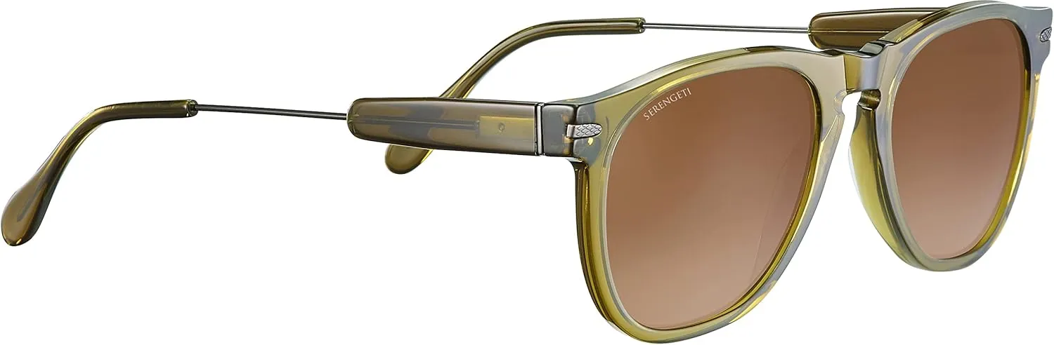 Serengetti Amboy Shiny Dark Gunmetal Olive Translucide AB1332 Acetate, Multi, One Size