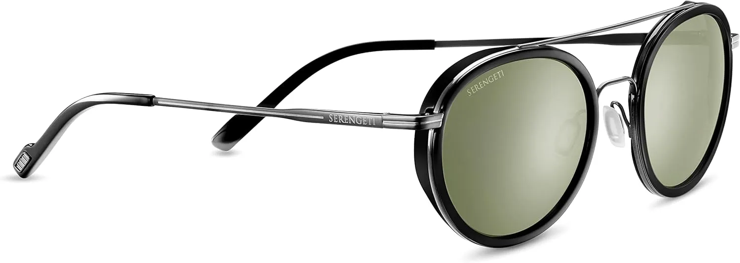 Serengetti Geary Shiny Dark Gunmetal Black Shiny Acetate,Multi,One Size
