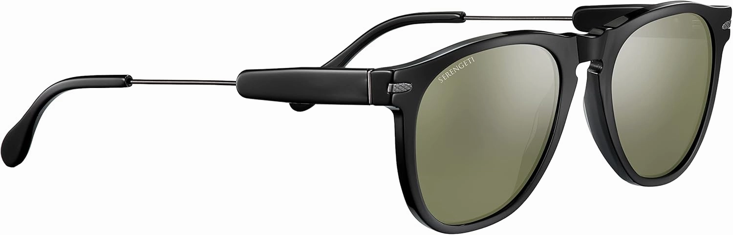 Serengetti Amboy Shiny Dark Gunmetal Shiny Black Acetate, Multi, One Size