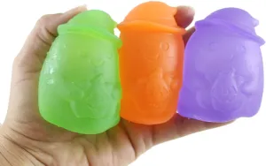 Set of 3 Ghost Shaped Sugar Balls - Thick Glue/Gel Stretch Ball - Molasses Syrup Ultra Squishy and Moldable Slow Rise Relaxing Sensory Fidget Stress Toy Halloween