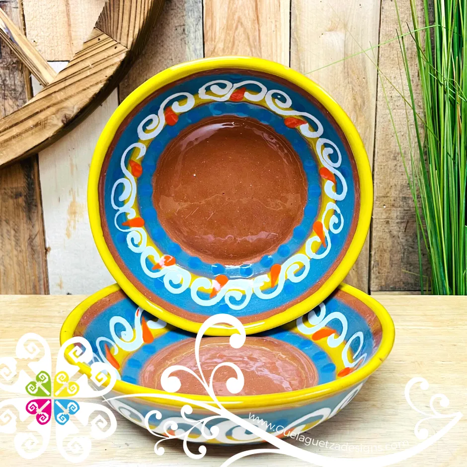 Set of 4 Plato Hondo Ensalada - Set Clay Bowl Plates