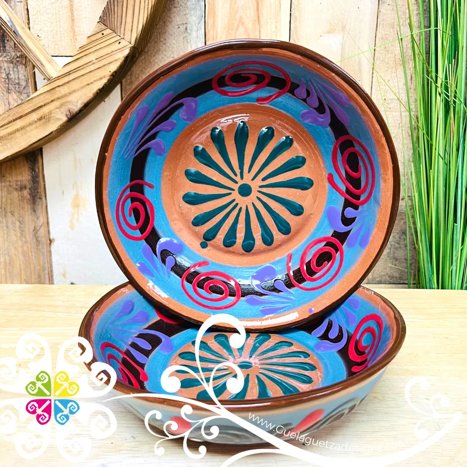 Set of 4 Plato Hondo Ensalada - Set Clay Bowl Plates