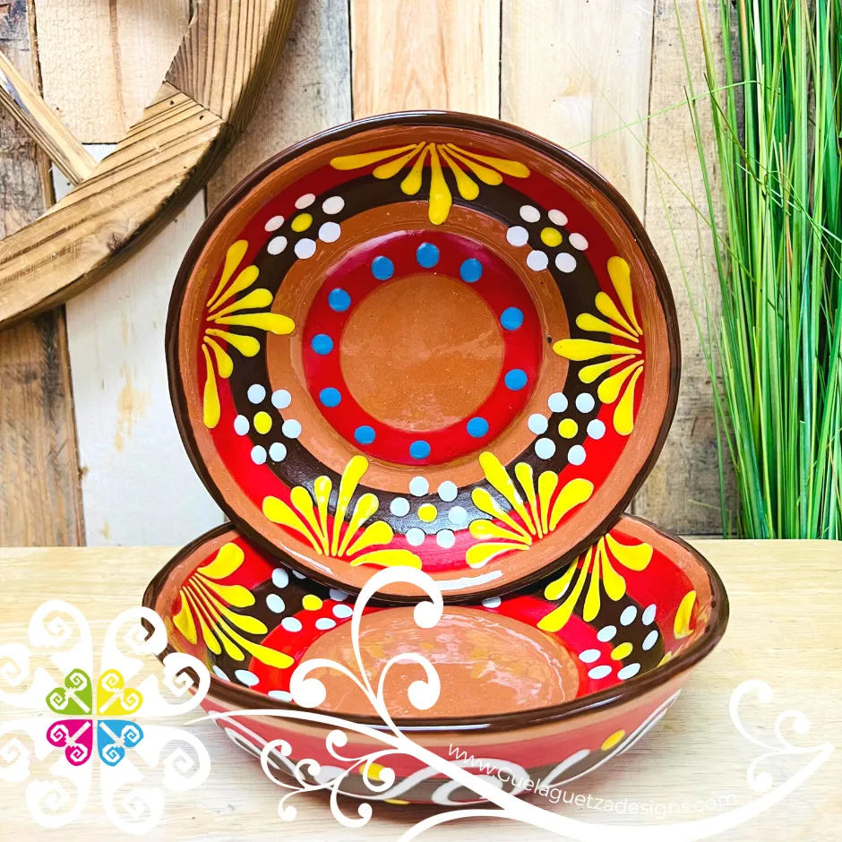 Set of 4 Plato Hondo Ensalada - Set Clay Bowl Plates