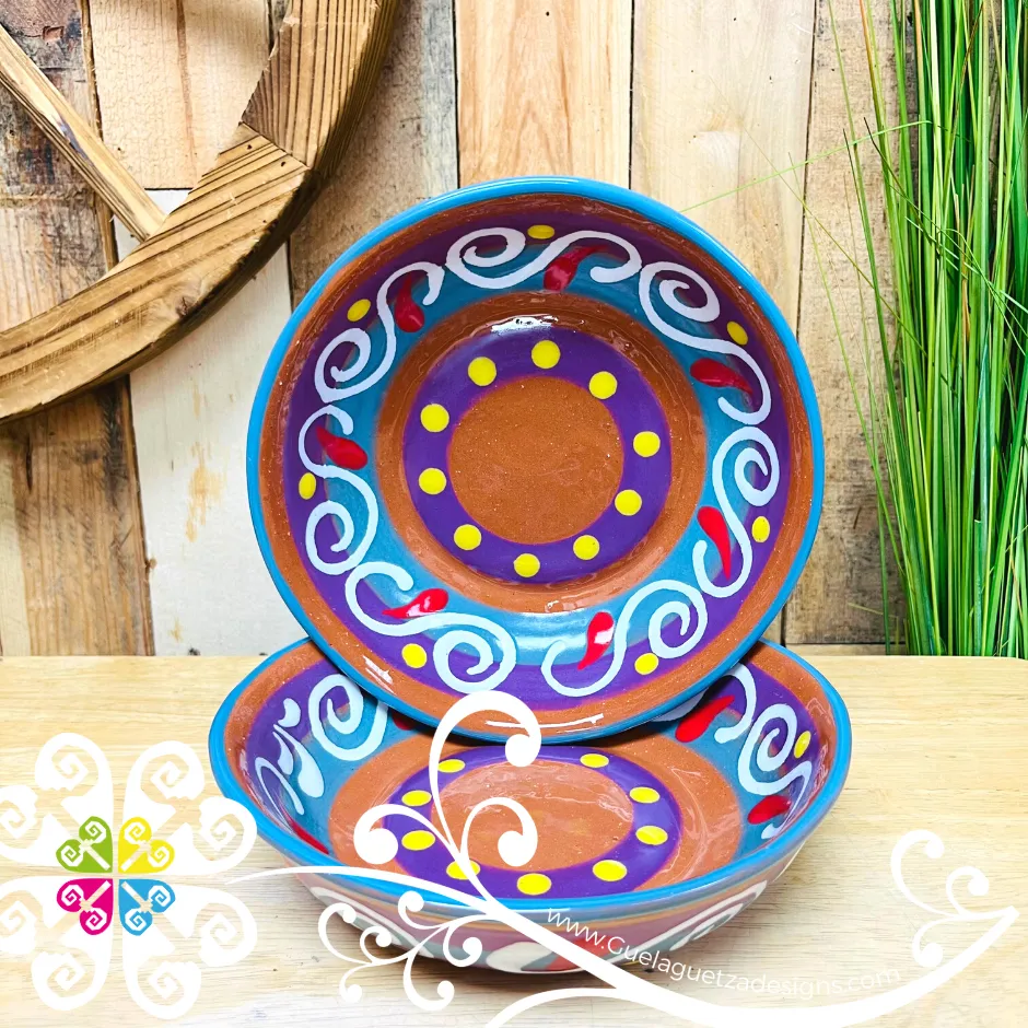 Set of 4 Plato Hondo Ensalada - Set Clay Bowl Plates