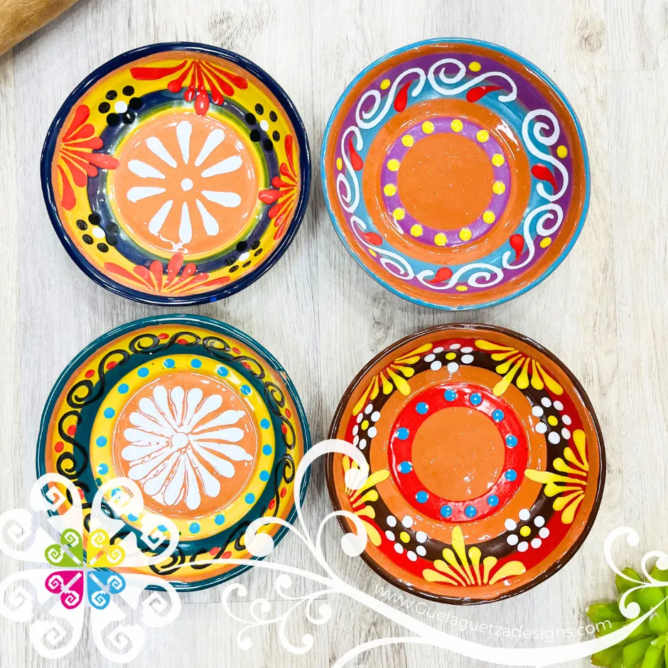 Set of 4 Plato Hondo Ensalada - Set Clay Bowl Plates