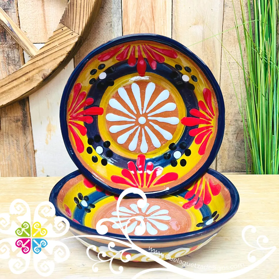 Set of 4 Plato Hondo Ensalada - Set Clay Bowl Plates