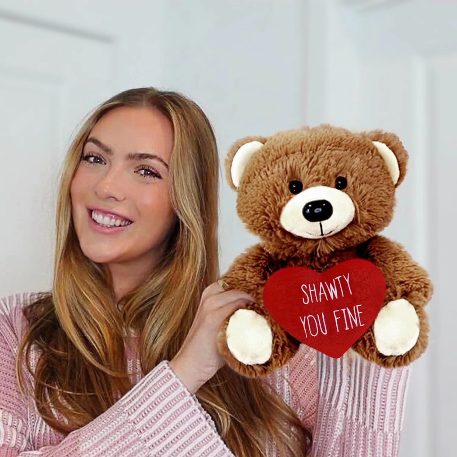 Shawty You Fine - 10" Teddy Bear - Couples Gifts for Her Him - Funny Stuffed Animal for Girlfriend, Boyfriend, Best Friend - Birthday, Engagement, Valentines, Anniversary, Wedding