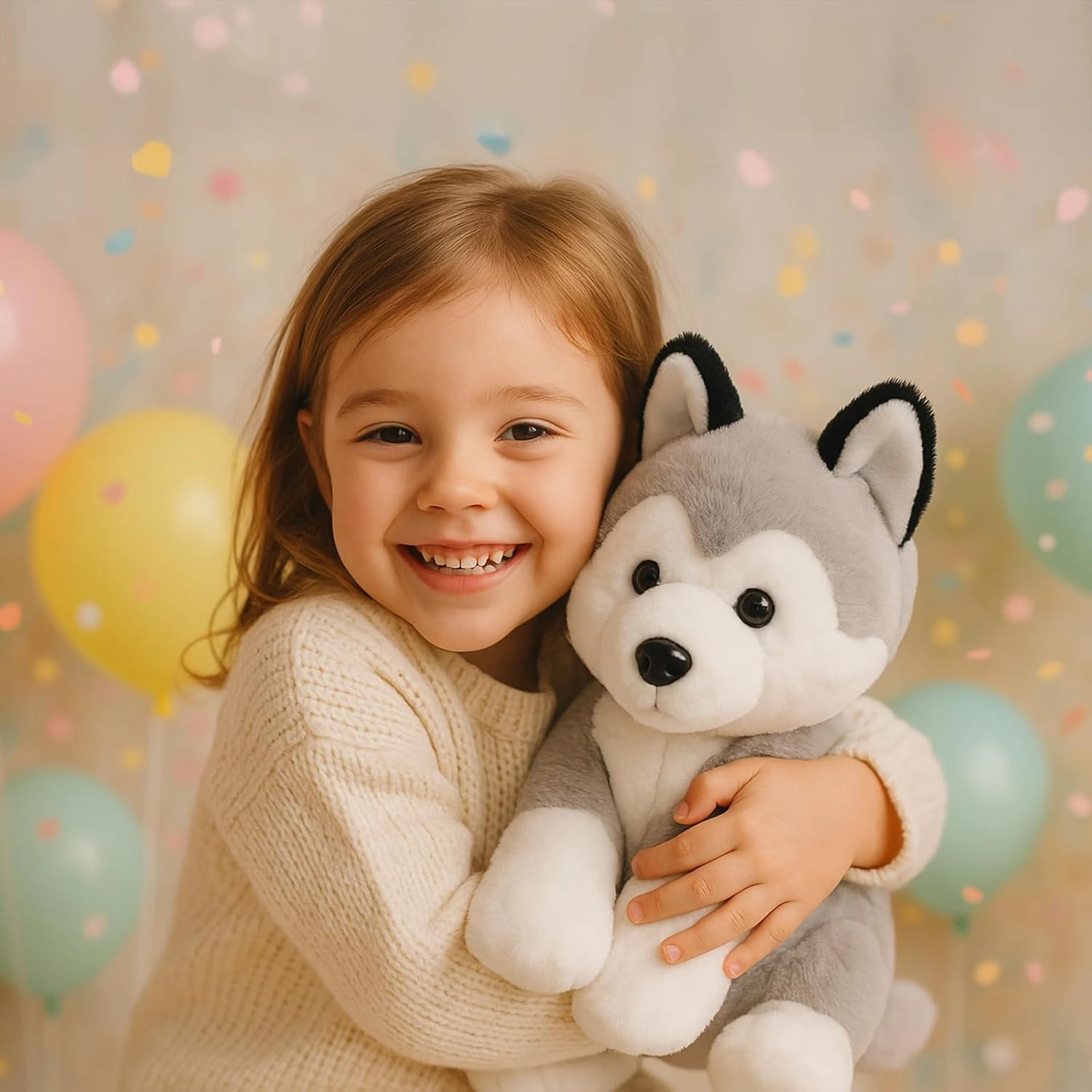 Siberian Husky Stuffed Animals, Soft Puppy Stuffed Dogs Plush Toy for Kids, Girls, Boys, Baby, Birthday, Bedtime Gift, 12 inches