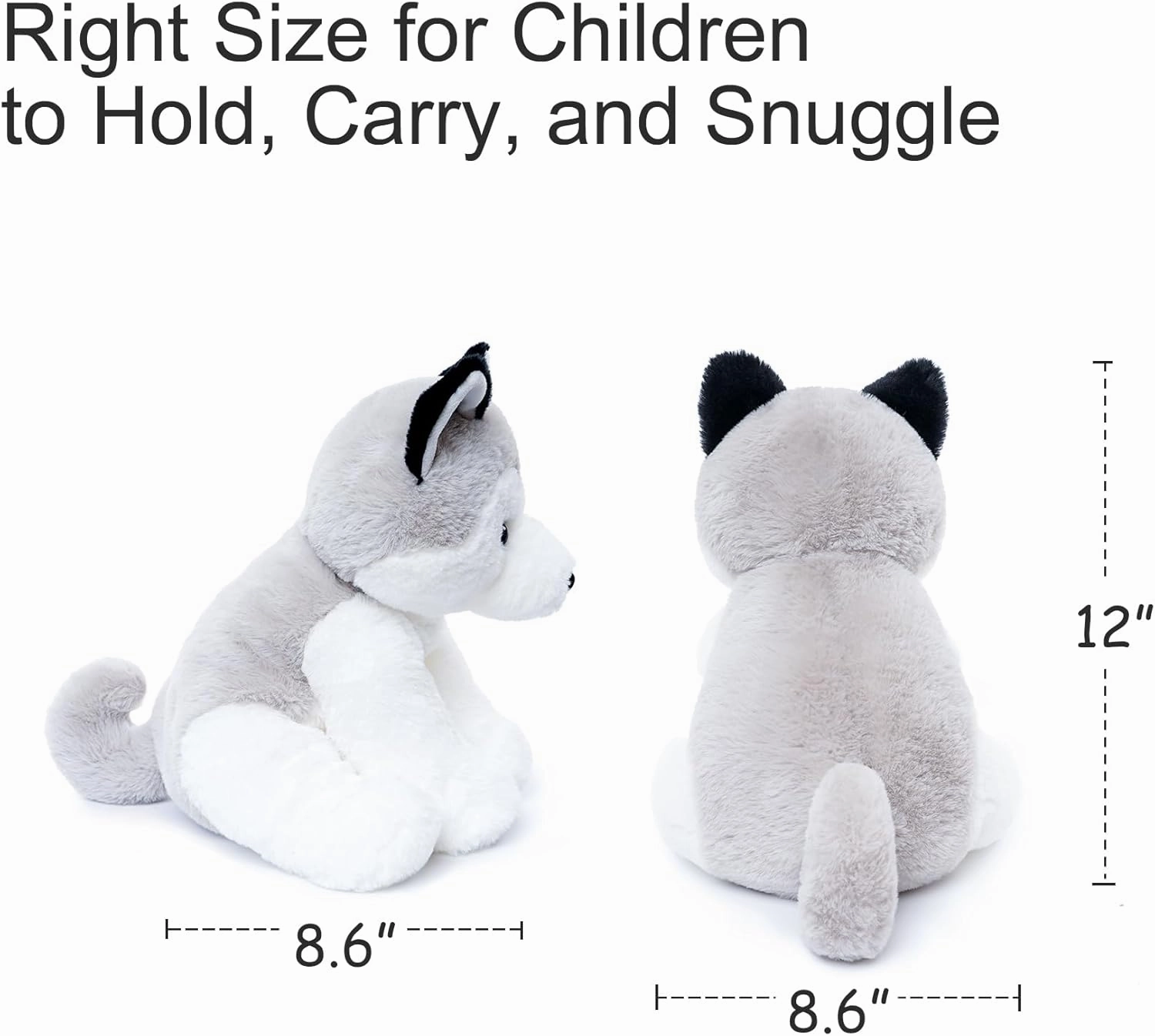Siberian Husky Stuffed Animals, Soft Puppy Stuffed Dogs Plush Toy for Kids, Girls, Boys, Baby, Birthday, Bedtime Gift, 12 inches