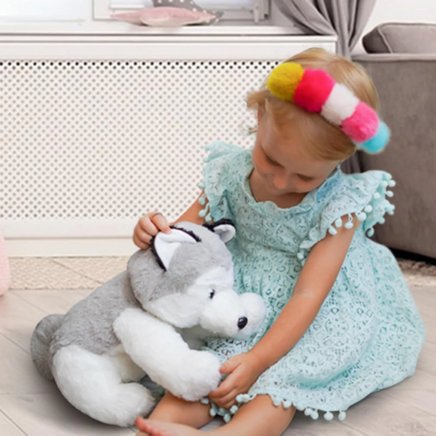Siberian Husky Stuffed Animals, Soft Puppy Stuffed Dogs Plush Toy for Kids, Girls, Boys, Baby, Birthday, Bedtime Gift, 12 inches