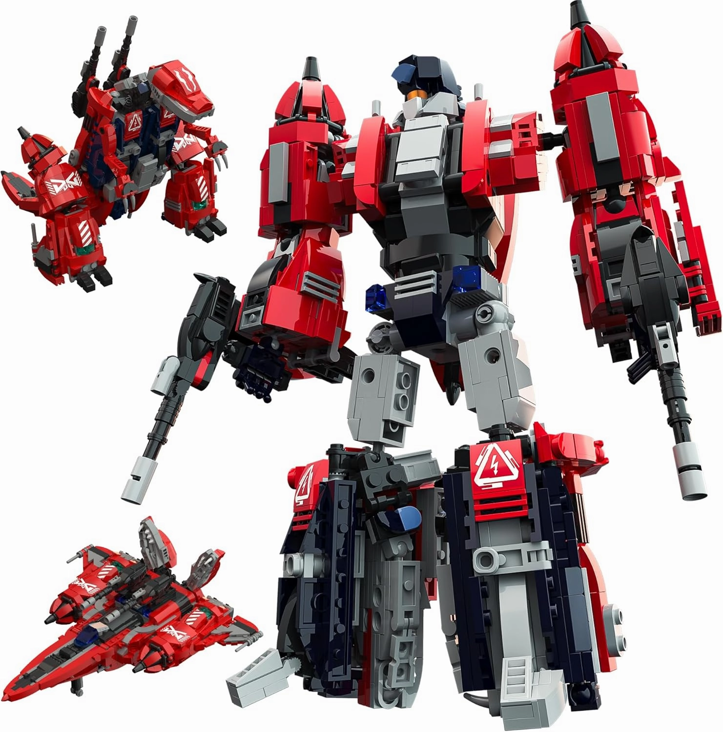 Sillbird Transforming Robot Building Kit, 3-in-1 Robotics Dinosaur Collectible Display Model Set for Adults, Gifts Toys for Men Boys(1128 Pieces)