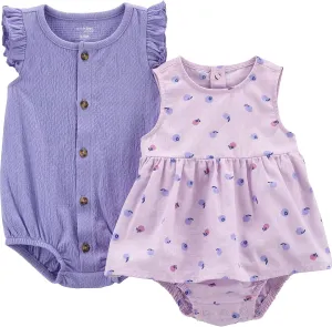Simple Joys by Carter's baby-girls 2-pack Sleeveless Rompers