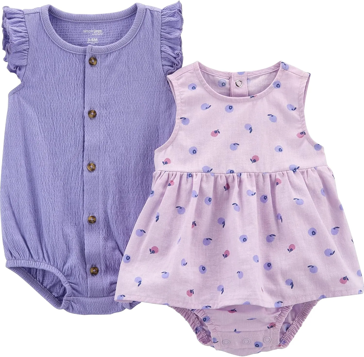 Simple Joys by Carter's baby-girls 2-pack Sleeveless Rompers
