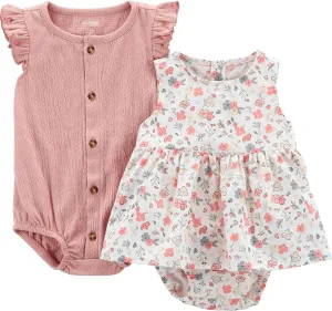 Simple Joys by Carter's baby-girls 2-pack Sleeveless Rompers