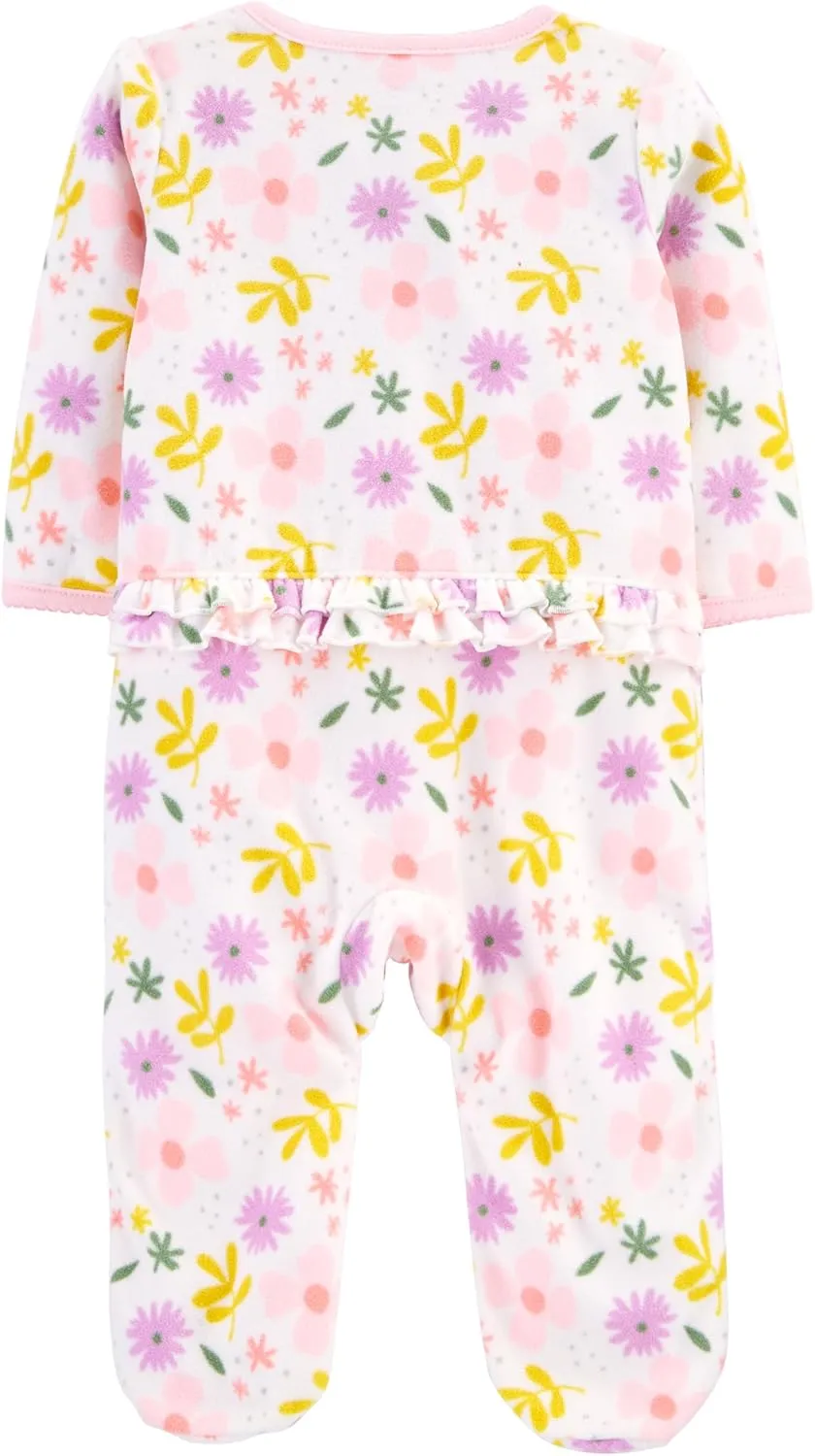 Simple Joys by Carter's Baby Girls' Fleece Footed Sleep and Play, Pack of 2