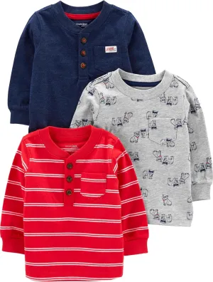 Simple Joys by Carter's Boys' 3-Pack Long Sleeve Shirts