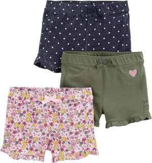 Simple Joys by Carter's Girls' 3-Pack Knit Shorts