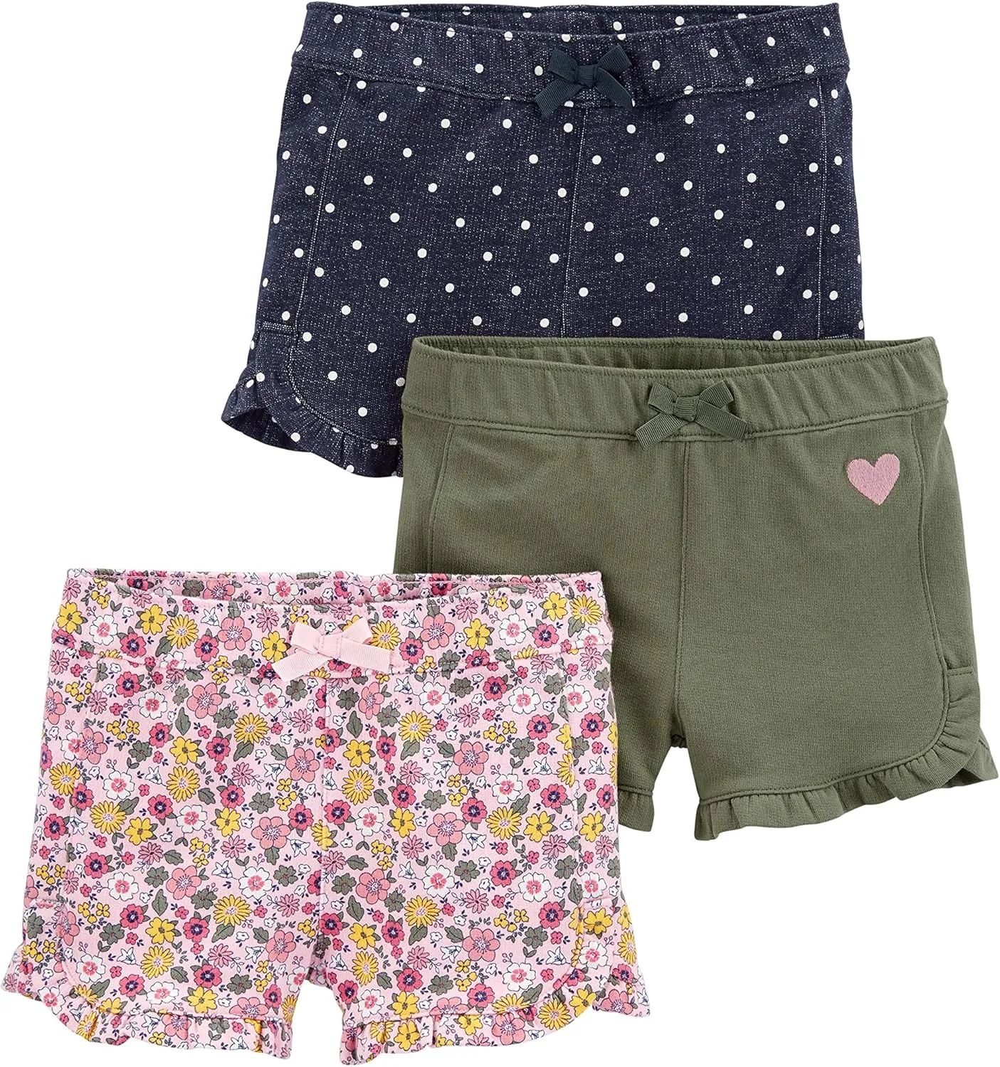 Simple Joys by Carter's Girls' 3-Pack Knit Shorts