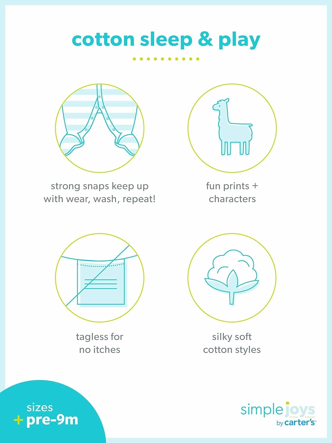 Simple Joys by Carter's Baby Boys' 2-Way Zip Thermal Footed Sleep and Play, Pack of 2