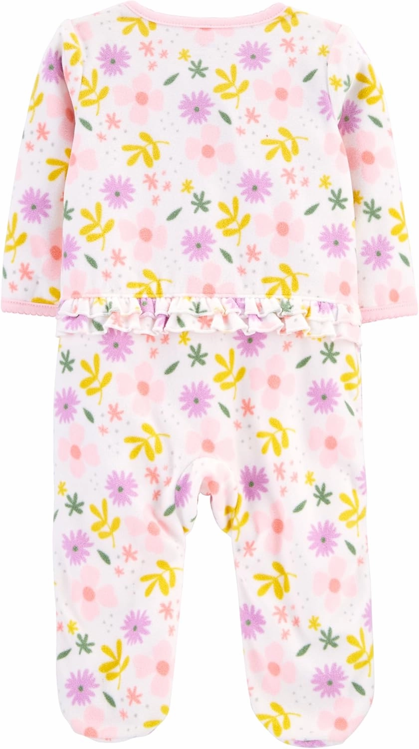Simple Joys by Carter's Baby Girls' Fleece Footed Sleep and Play, Pack of 2
