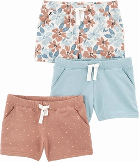 Simple Joys by Carter's Girls' 3-Pack Knit Shorts