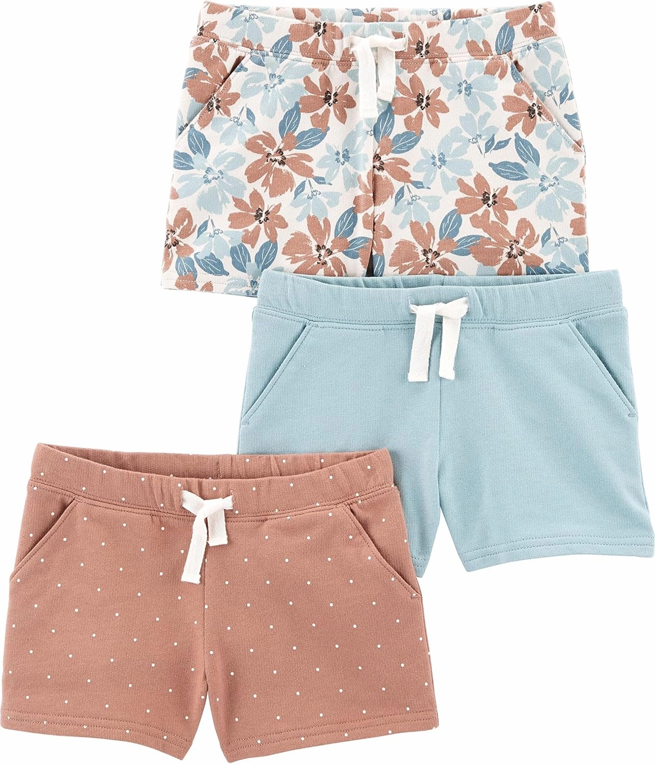 Simple Joys by Carter's Girls' 3-Pack Knit Shorts