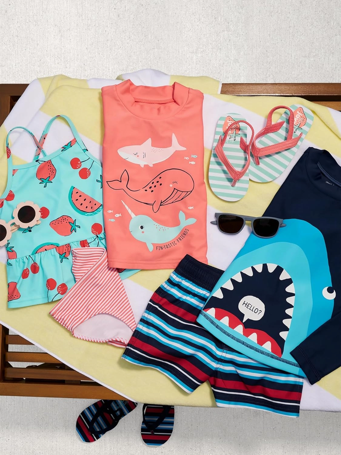 Simple Joys by Carter's Girls' 3-Piece Assorted Rashguard Sets