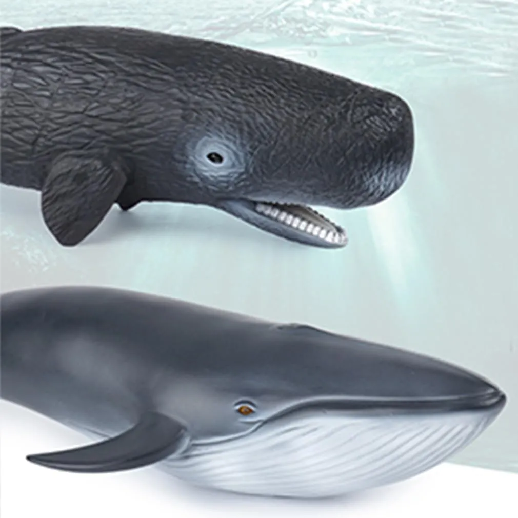 Simulated Ocean Big Animal for Kids 16 Inch Sea Animals Toys Large Size Marine Animal Figures Soft Filled Rubber Sea Educational Toys/Blue Whale