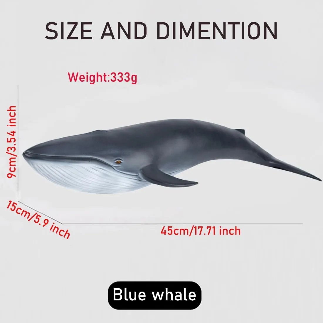 Simulated Ocean Big Animal for Kids 16 Inch Sea Animals Toys Large Size Marine Animal Figures Soft Filled Rubber Sea Educational Toys/Blue Whale