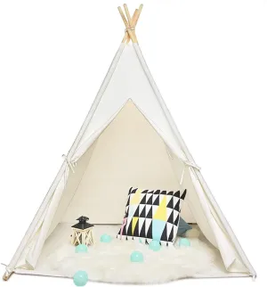 Sisticker Teepee Tent for Kids with Feathers Bunting Carry Bag - Kids Gifts for Girls and Boys Children Toys - Foldable Large Playhouse Indoor and Outdoor (White)