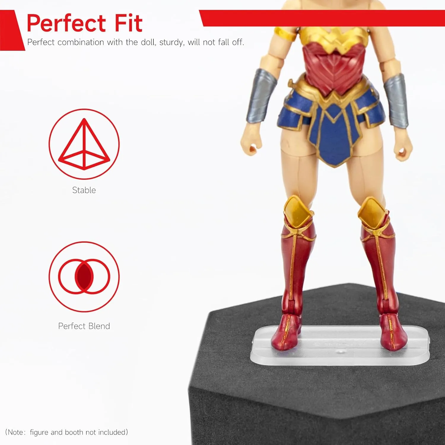 SIXPOINTS 70pcs 6 Inch Action Figure Stand, Plastic Display Holder Base, Compatible with 1/12 Marvel Legends/DC/GI Joe/MOTU Figure Toy